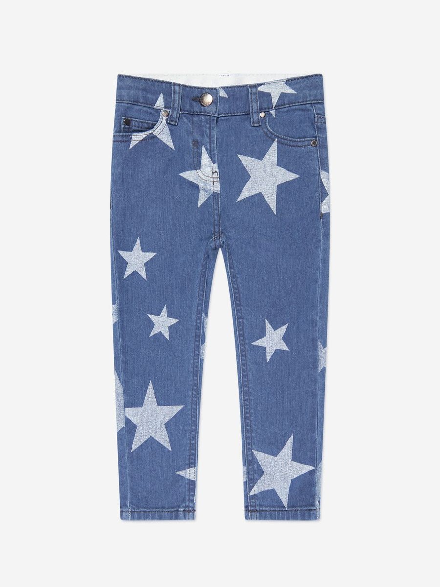 Girls Stella McCartney Kids Jeans | Girls Star Print Slim Fit Jeans In Blue