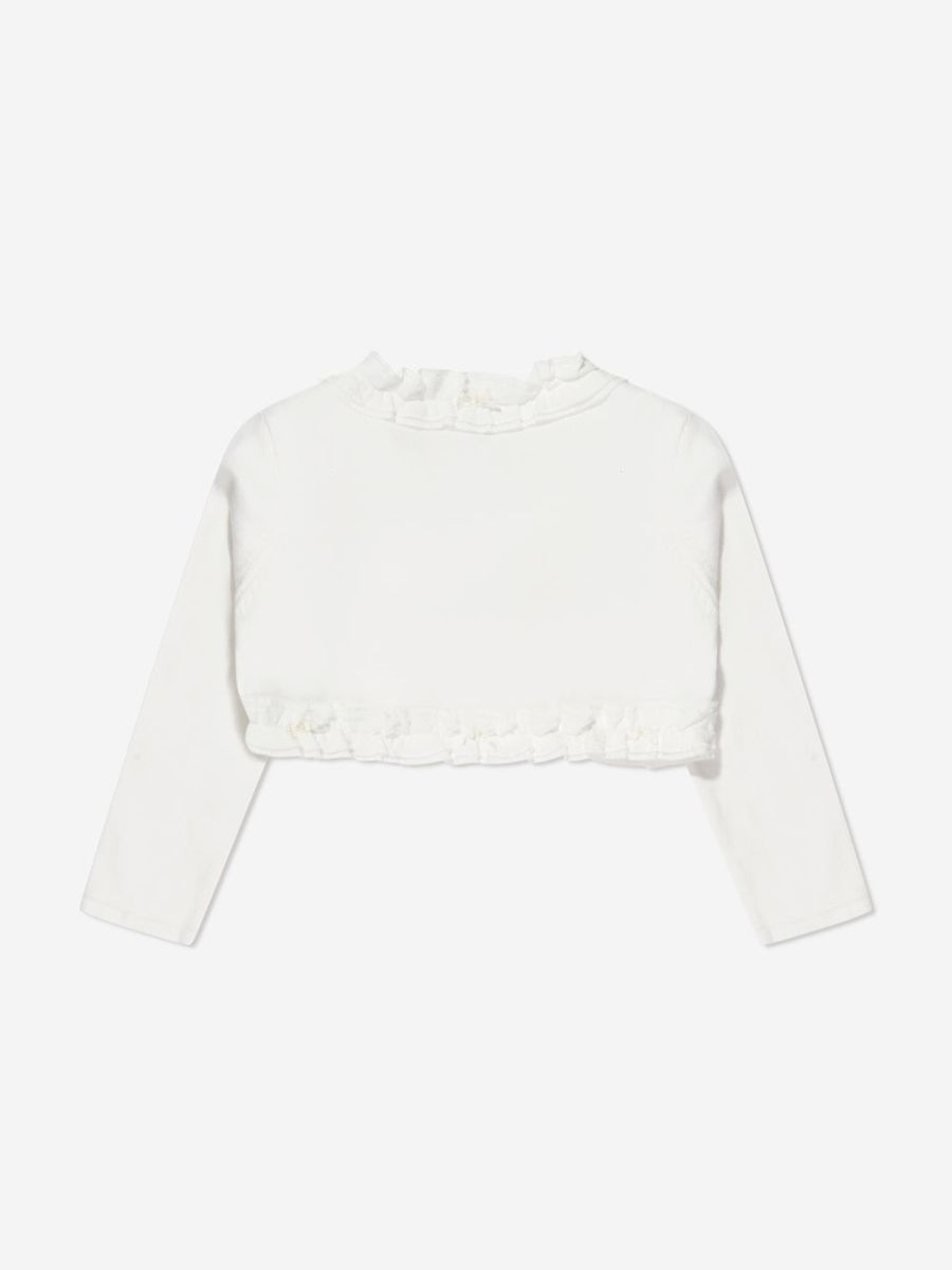 Girls Sarah Louise Jumpers & Cardigans | Girls Frilly Bolero In Ivory