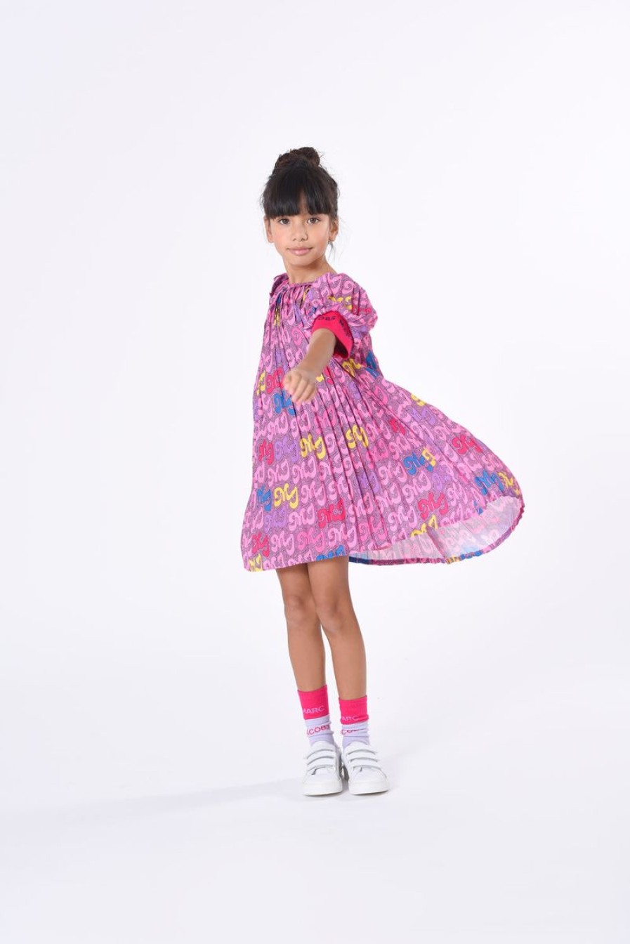 Teen MARC JACOBS Dresses | Girls Pleated Logo Dress In Pink