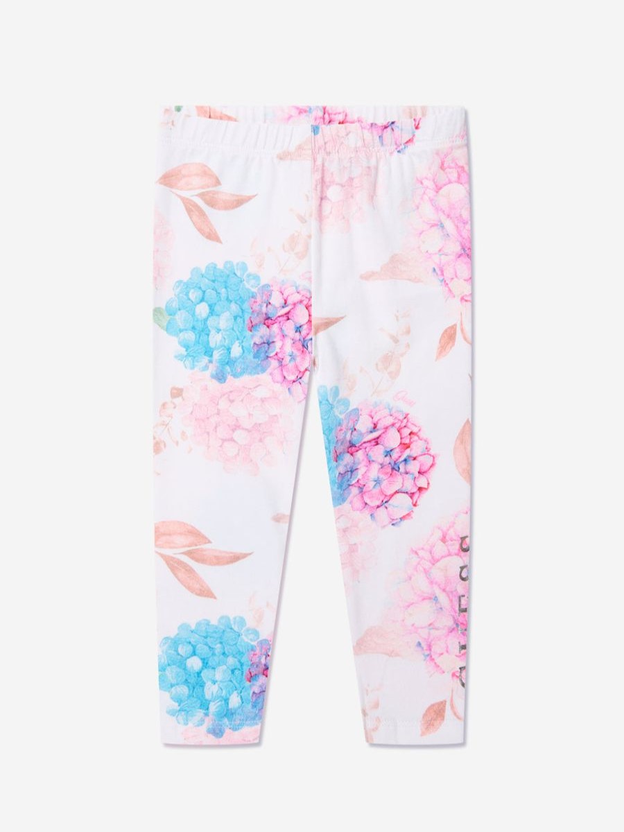 Girls Guess Leggings | Girls Floral Leggings In White