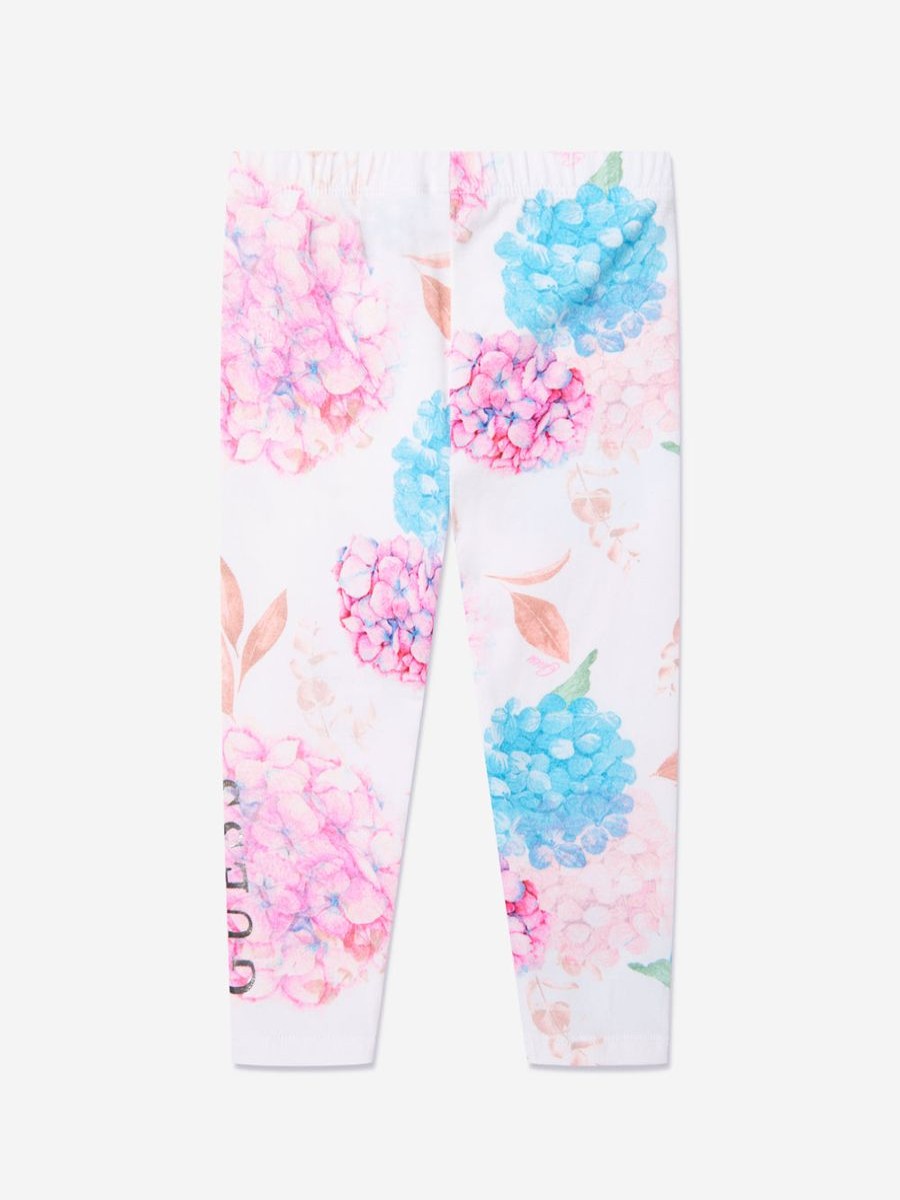 Girls Guess Leggings | Girls Floral Leggings In White