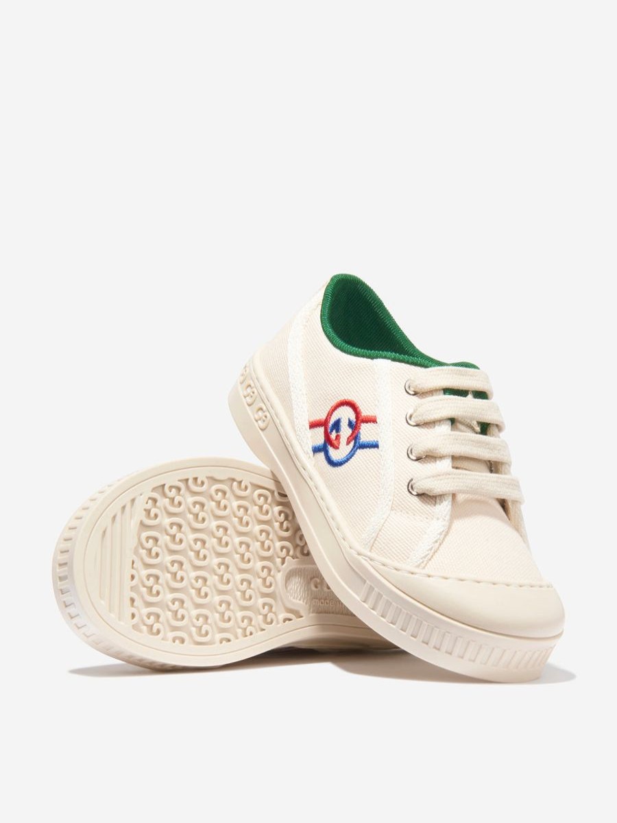 Girls Gucci Kids Sneakers | Kids Gg Tennis Trainers In White