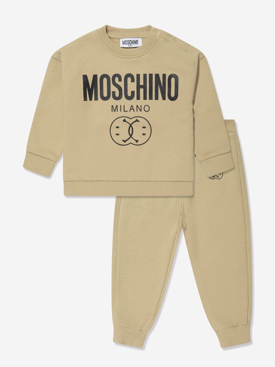 Baby Moschino Kids Tracksuits | Baby Boys Milano Logo Tracksuit In Brown