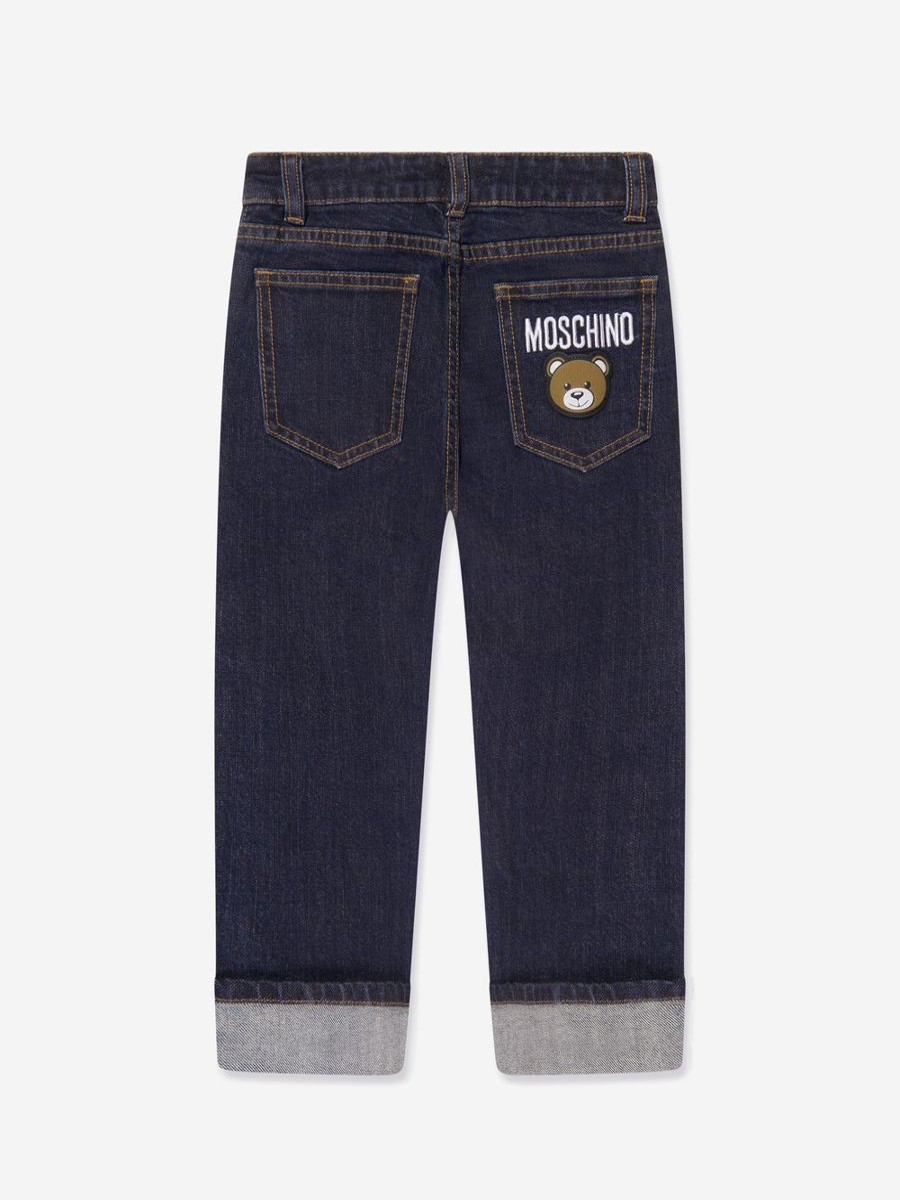 Girls Moschino Kids Jeans | Kids Teddy Slim Fit Jeans In Blue