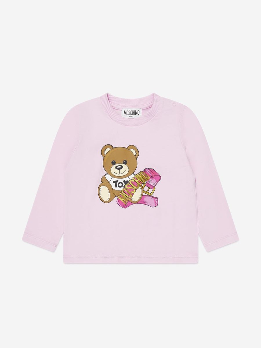 Girls Moschino Kids Tops & T-Shirts | Baby Girls Long Sleeve T-Shirt In Pink