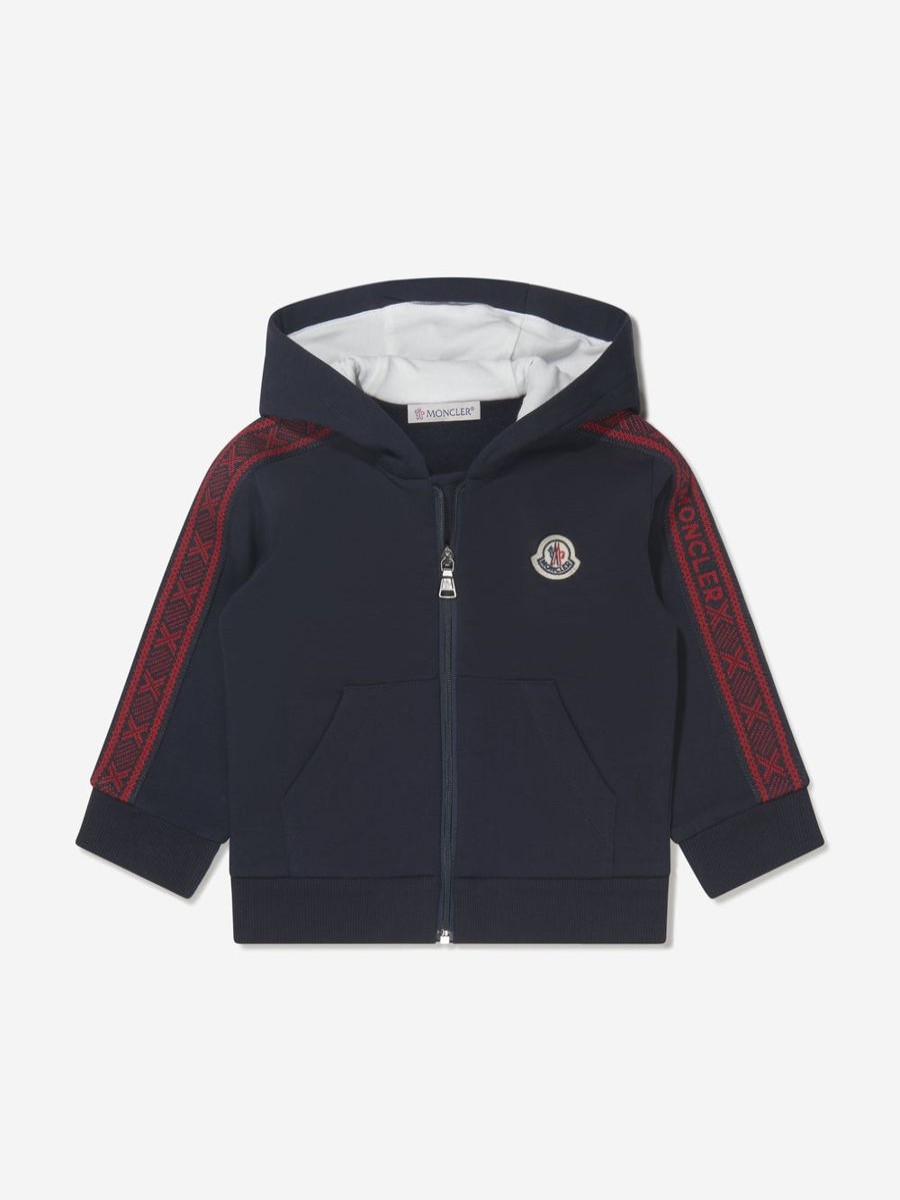 Baby Moncler Enfant Sweatshirts & Hoodies | Moncler Enfant - Baby Boys Logo Zip Up Hoodie | Childsplay Clothing