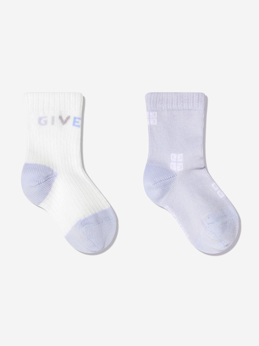 Baby Givenchy Socks & Tights | Baby Boys 2 Pack Socks Gift Set In Blue