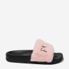 Teen Emilio Pucci Footwear | Emilio Pucci - Girls Fluffy Logo Sliders | Childsplay Clothing