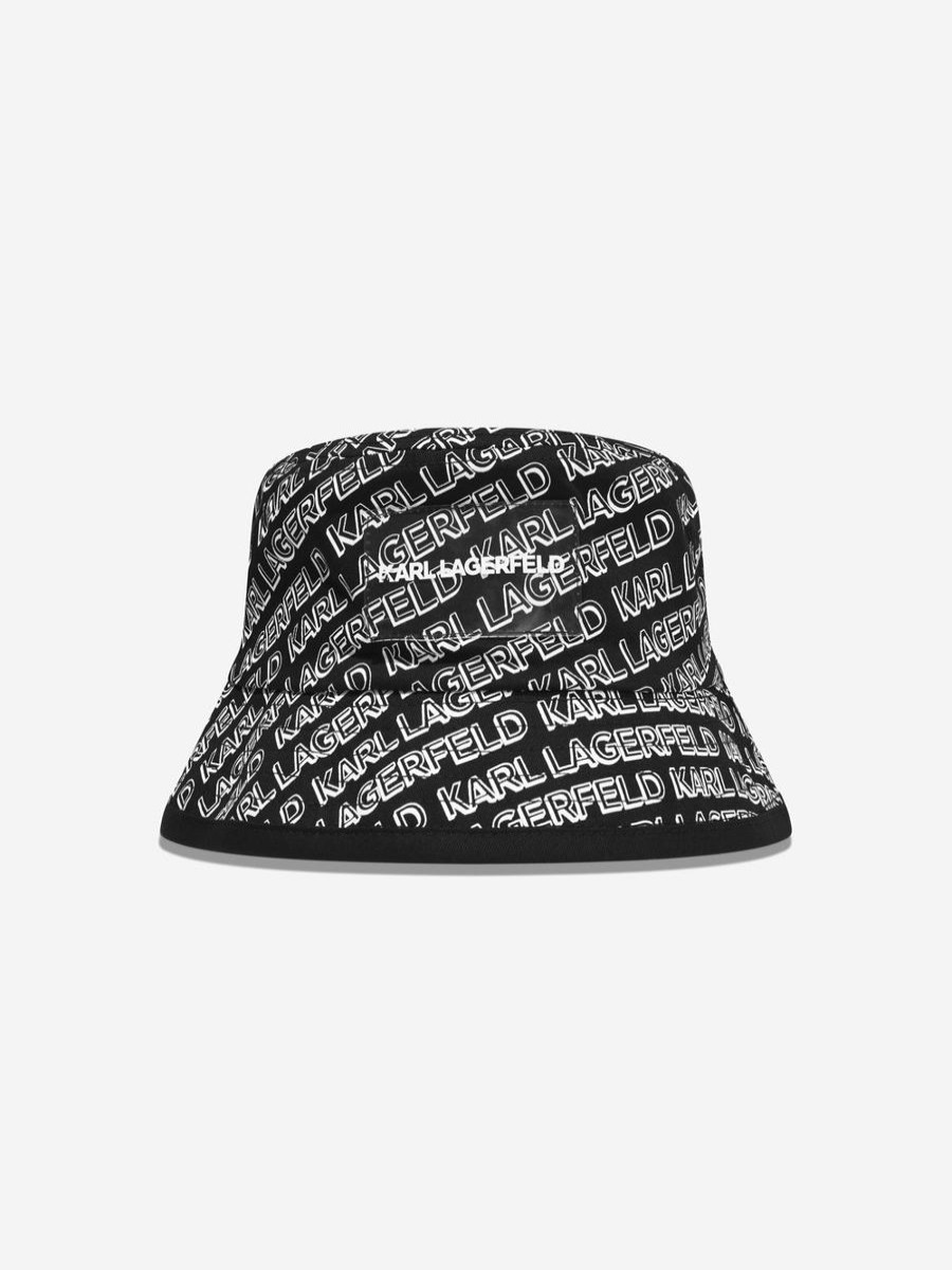 Teen Karl Lagerfeld Accessories | Boys Logo Bucket Hat In Black