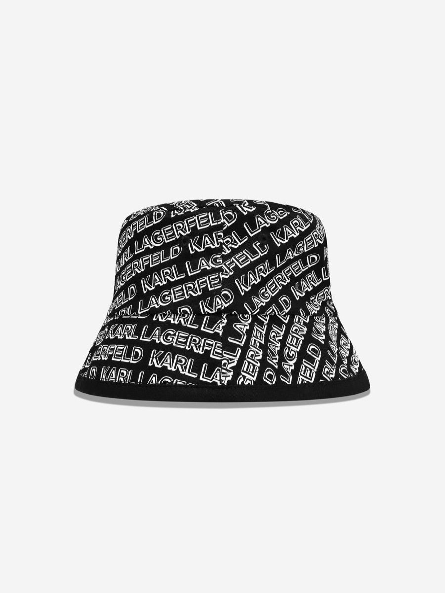 Teen Karl Lagerfeld Accessories | Boys Logo Bucket Hat In Black