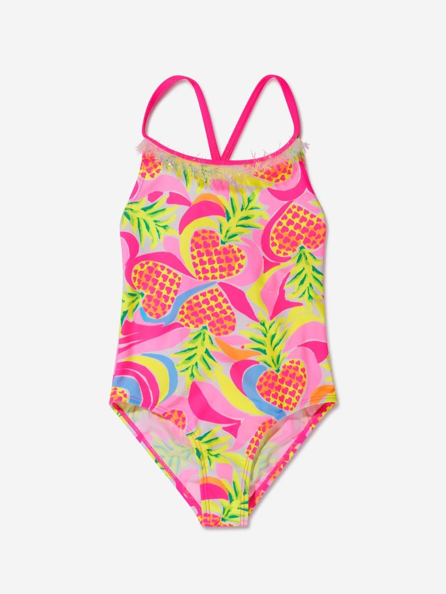 Girls Billieblush Swimwear | Girls Hearts Swimming Costume In Multicolour