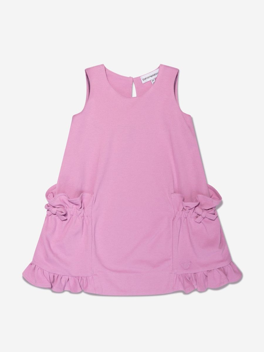 Baby Emporio Armani Dresses | Baby Girls Frilly Dress In Pink