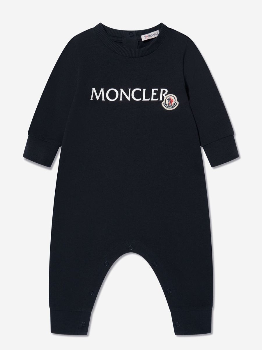 Baby Moncler Enfant Babygrows & Rompers | Baby Logo Romper In Navy