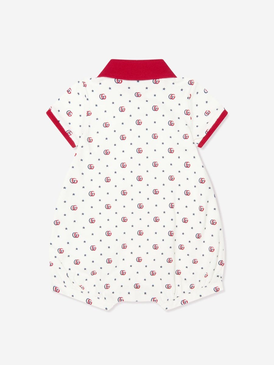 Baby Gucci Kids Babygrows & Rompers | Baby Girls Gg Logo Romper In White