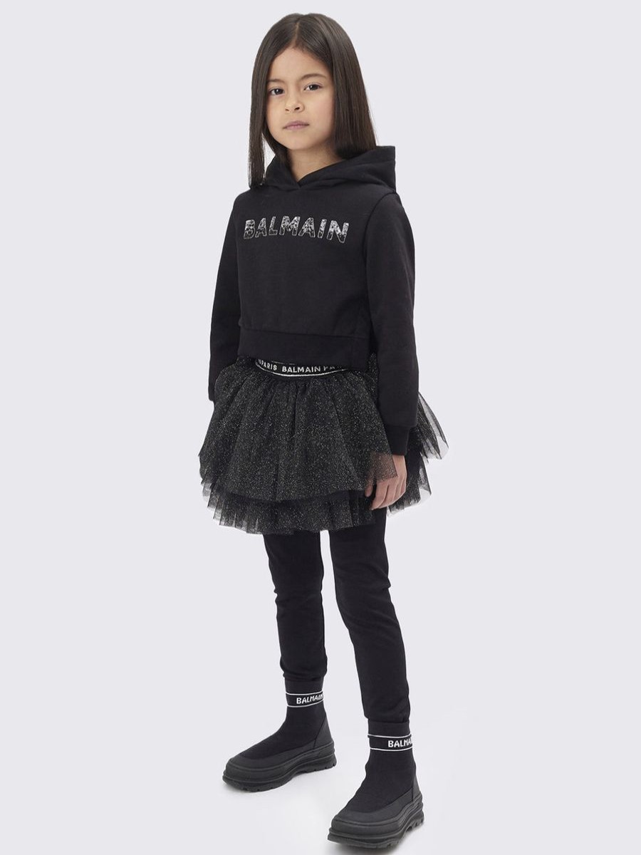 Girls Balmain Leggings | Girls Tutu Leggings In Black