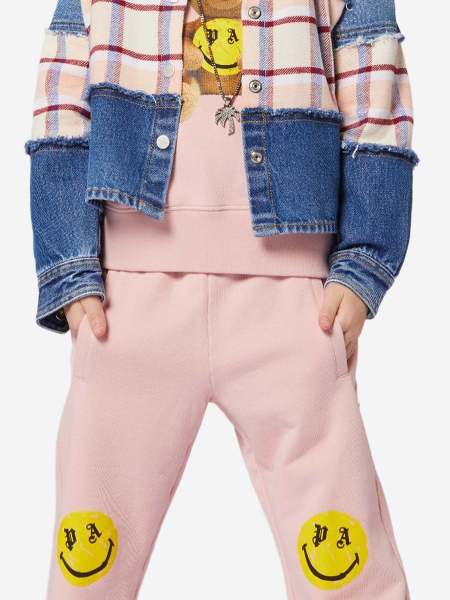 Baby Palm Angels Sweatpants | Baby Girls Smiley Brush Joggers In Pink