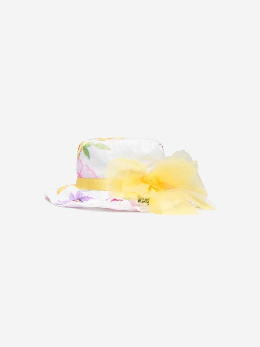 Teen Monnalisa Accessories | Girls Floral Print Hat In White