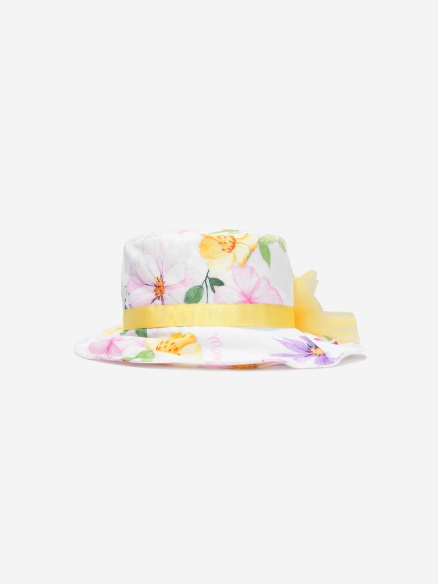 Teen Monnalisa Accessories | Girls Floral Print Hat In White