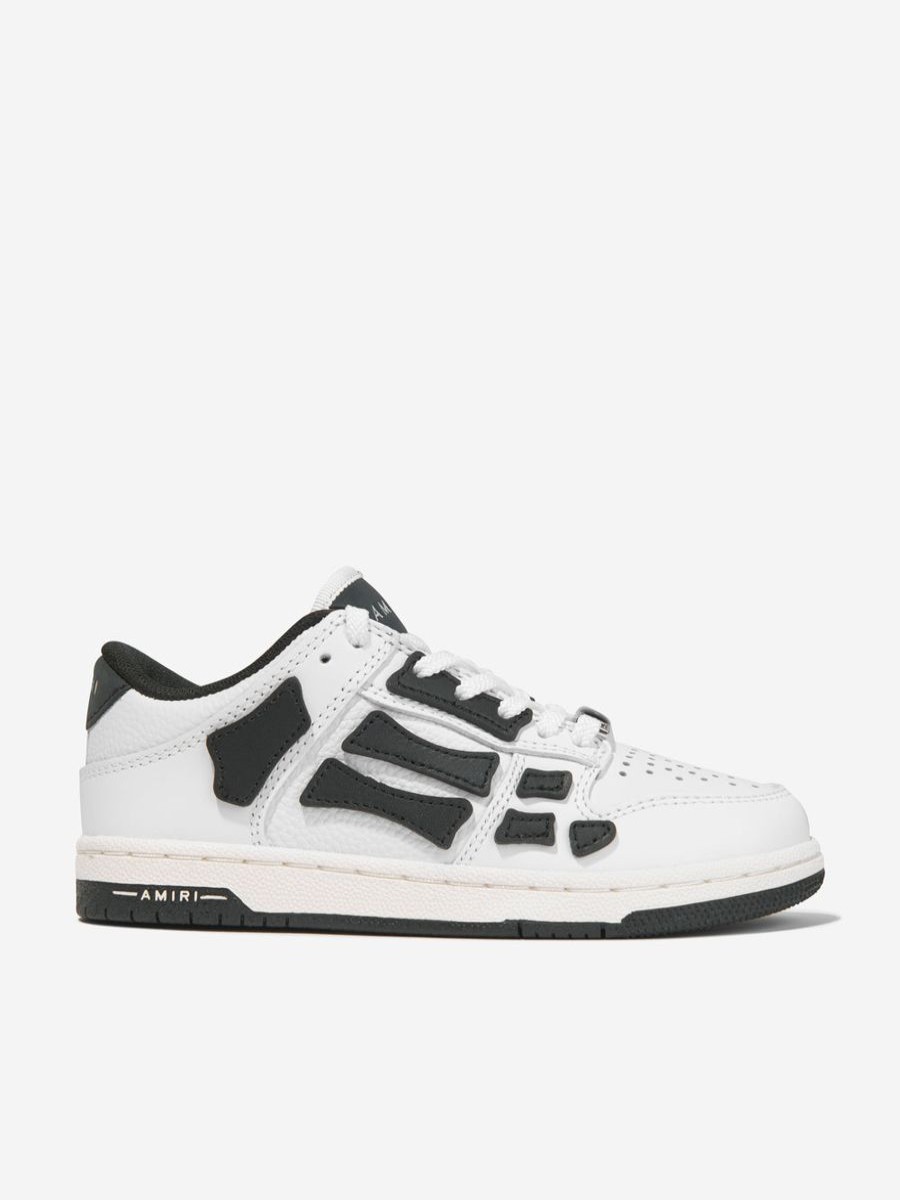 Girls Amiri Sneakers | Kids Leather Skeleton Top Low Trainers In White