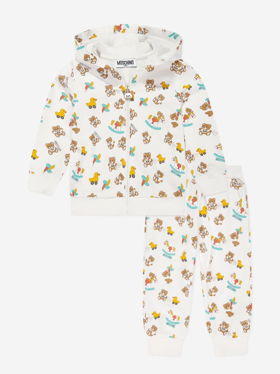 Baby Moschino Kids Tracksuits | Baby Girls Teddy Bear Tracksuit In Ivory