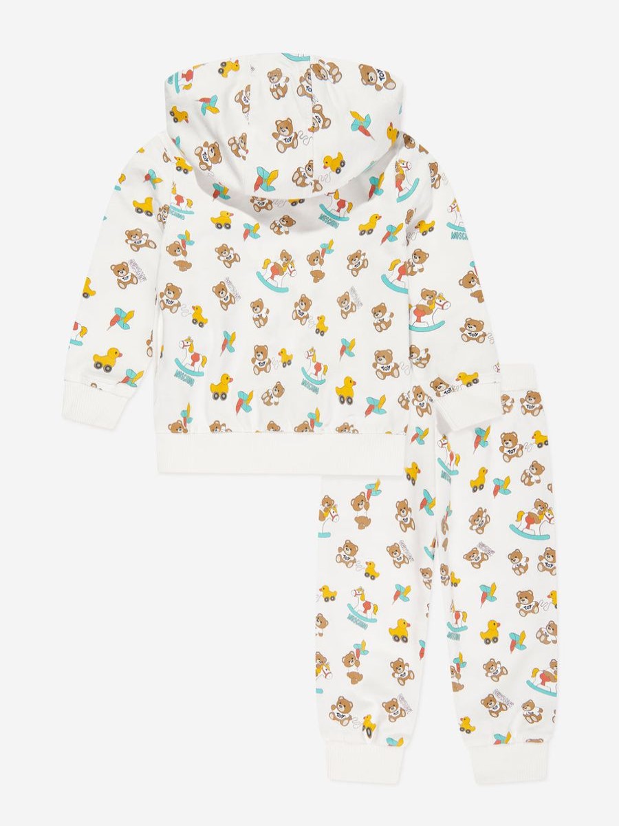 Baby Moschino Kids Tracksuits | Baby Girls Teddy Bear Tracksuit In Ivory