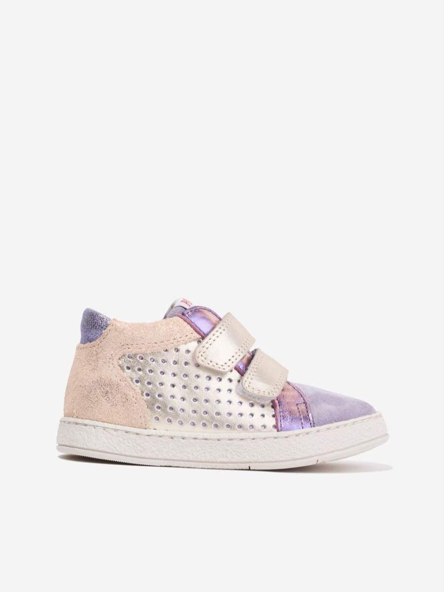 Girls Pom D'Api Sneakers | Girls Leather Mousse Easy Trainers In Multicolour