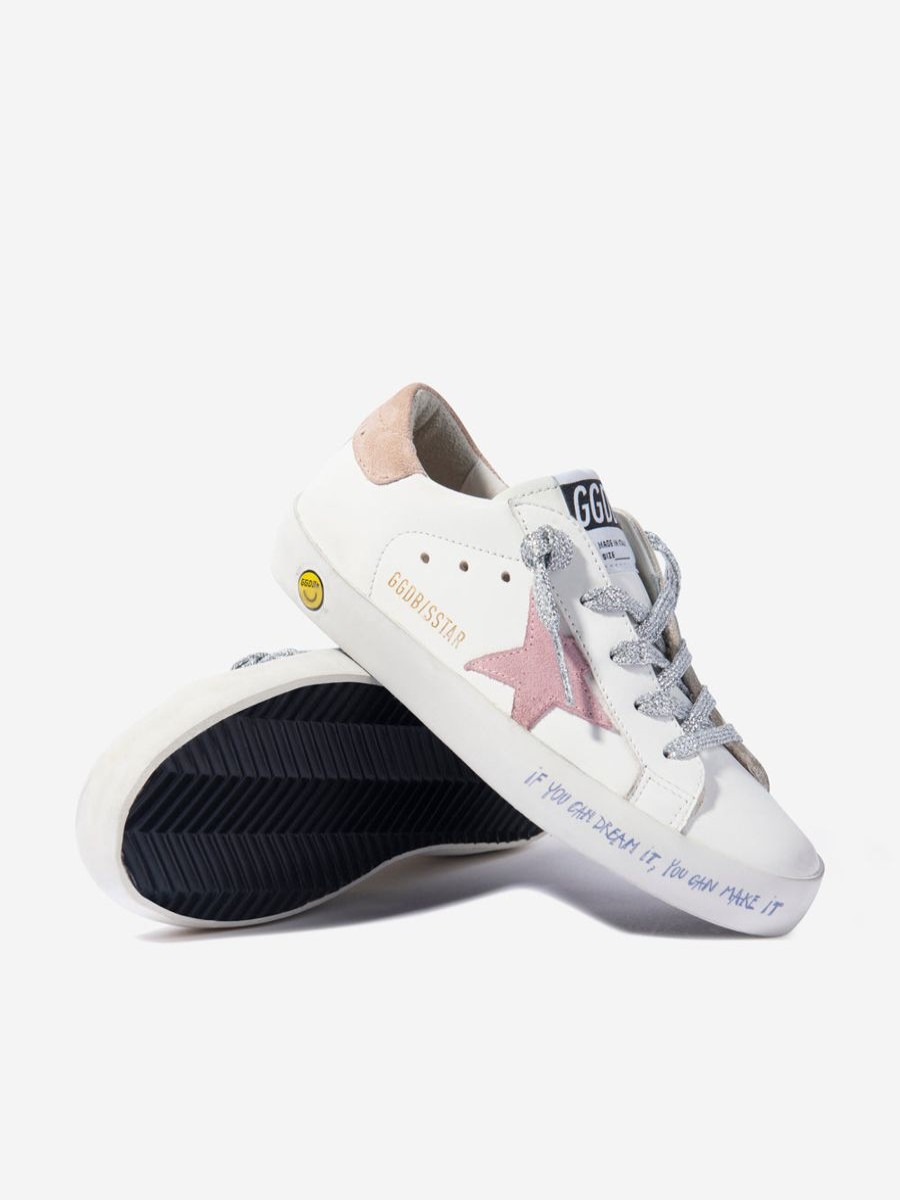 Girls Golden Goose Kids Sneakers | Girls Leather Super Star Trainers In White