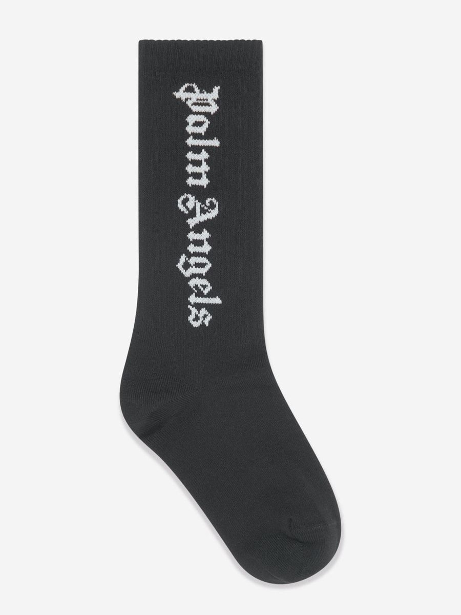 Girls Palm Angels Socks & Tights | Girls Logo High Socks In Black