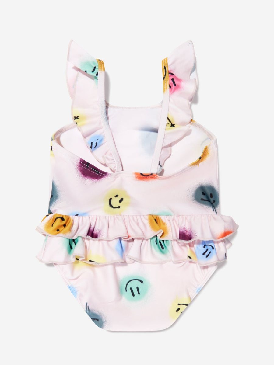 Baby Molo Swimwear | Girls Smiley Face Nalani Swimsuit In Cream