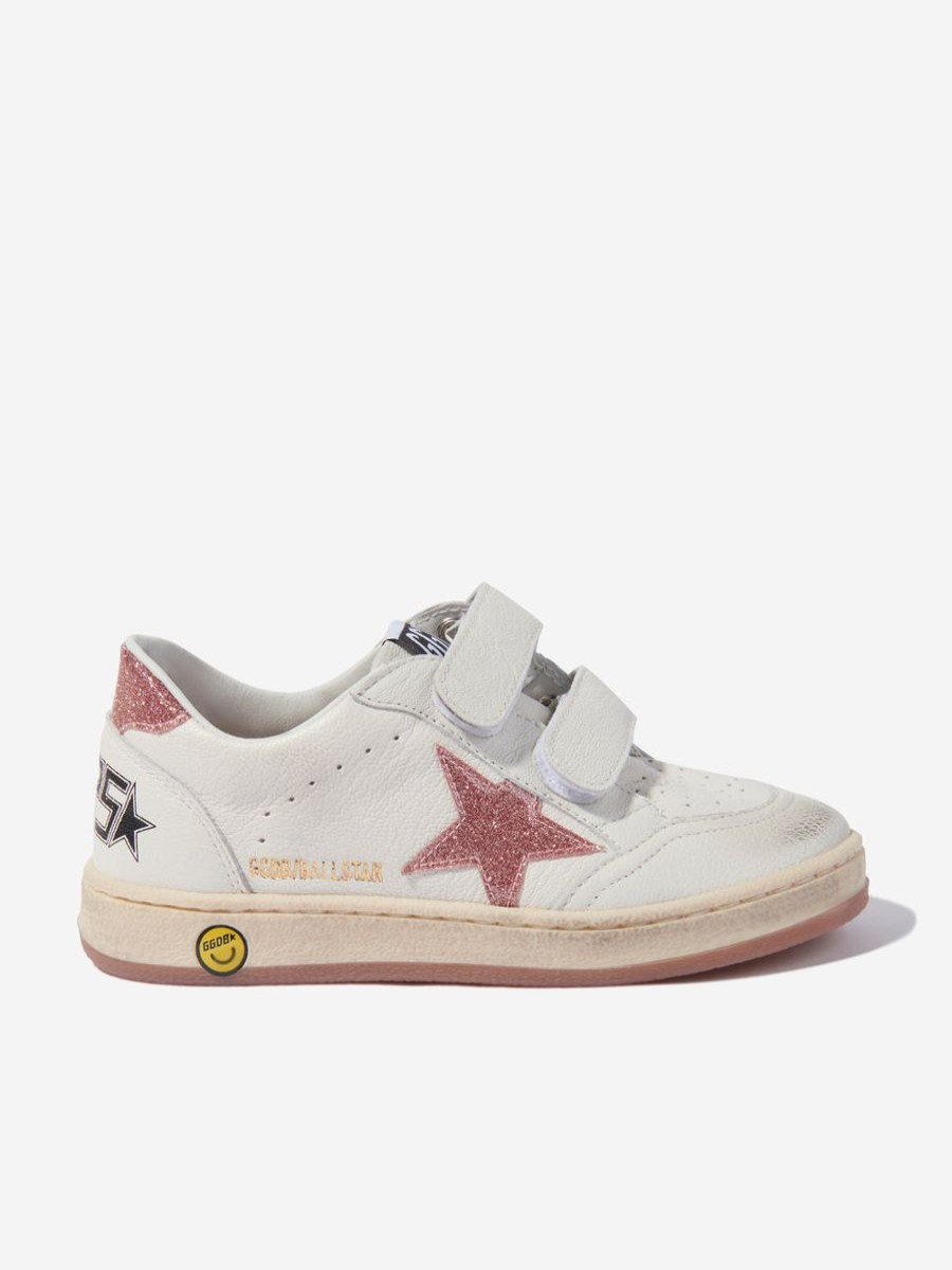 Girls Golden Goose Kids Sneakers | Girls Ball Star Leather Trainers In White