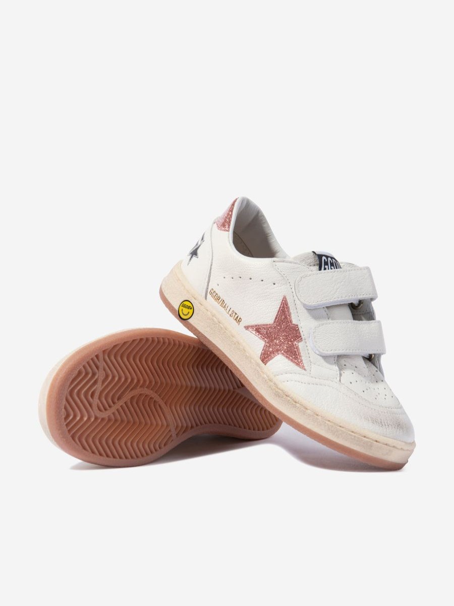 Girls Golden Goose Kids Sneakers | Girls Ball Star Leather Trainers In White