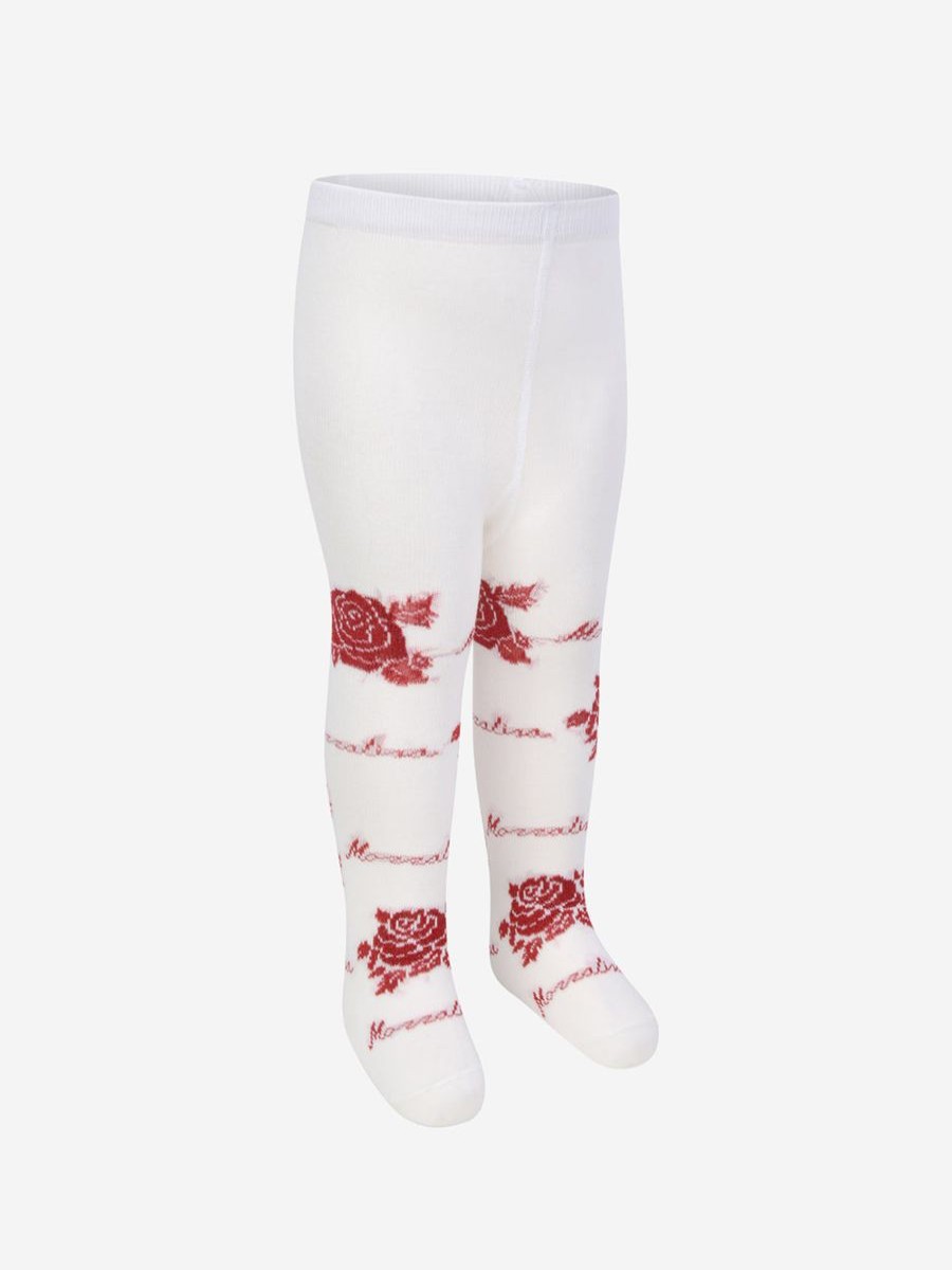 Baby Monnalisa Socks & Tights | Baby Girls & Red Rose Tights