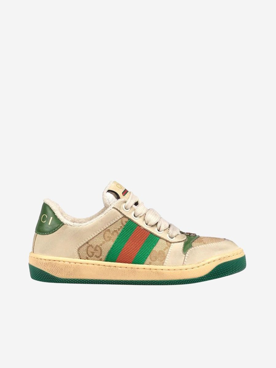 Girls Gucci Kids Sneakers | Gucci Kids - Gucci Kids Leather Screener Trainers | Childsplay Clothing