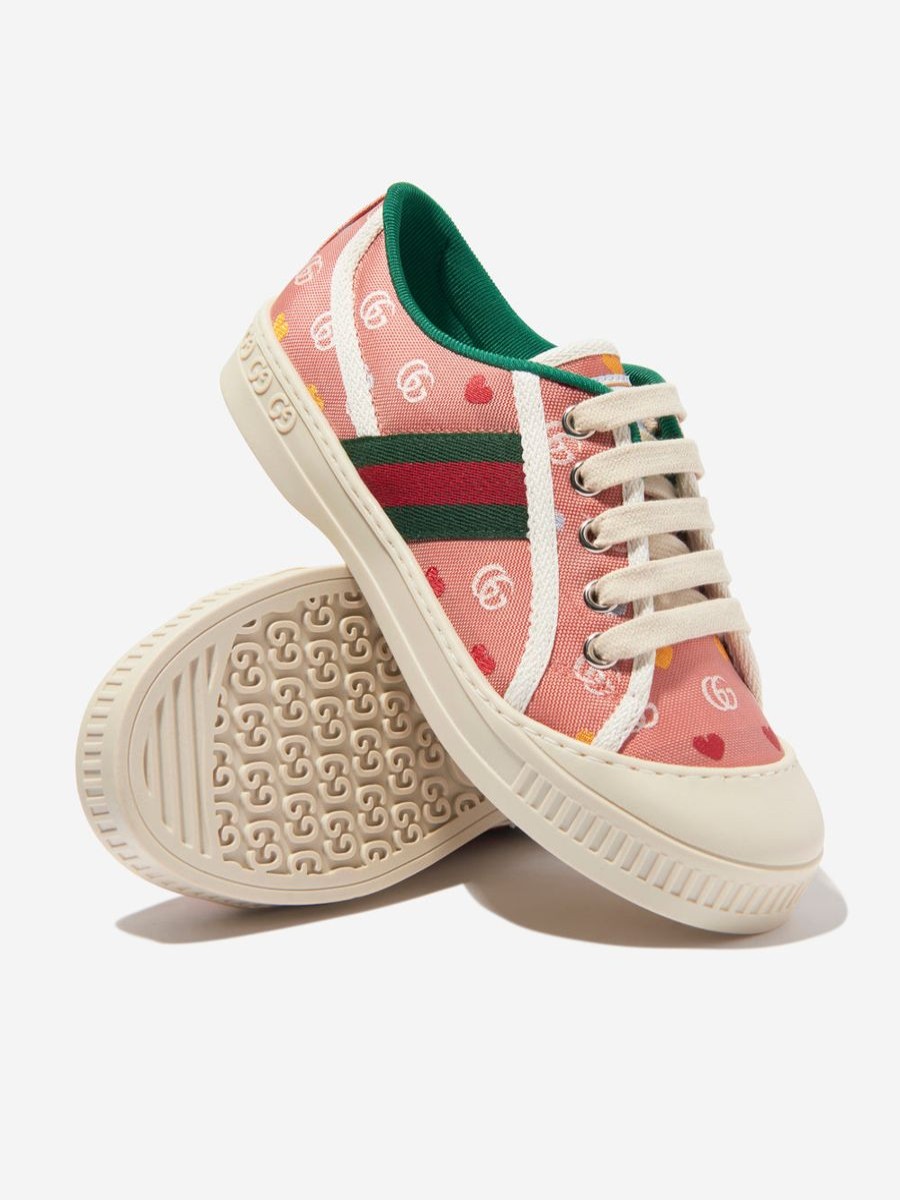 Girls Gucci Kids Sneakers | Girls Gg Tennis Trainers In Pink