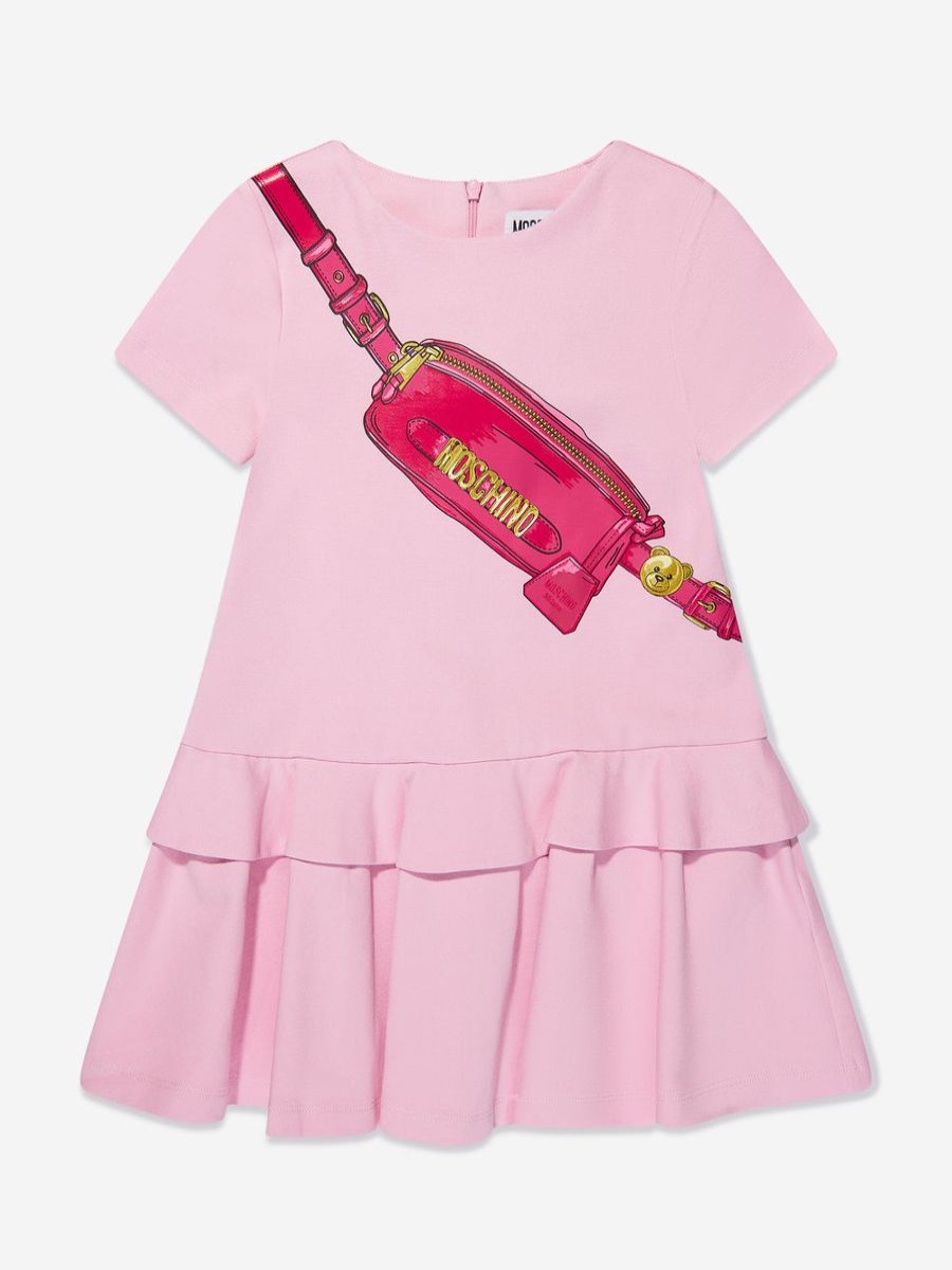 Teen Moschino Kids Dresses | Girls Bag Print Jersey Dress In Pink