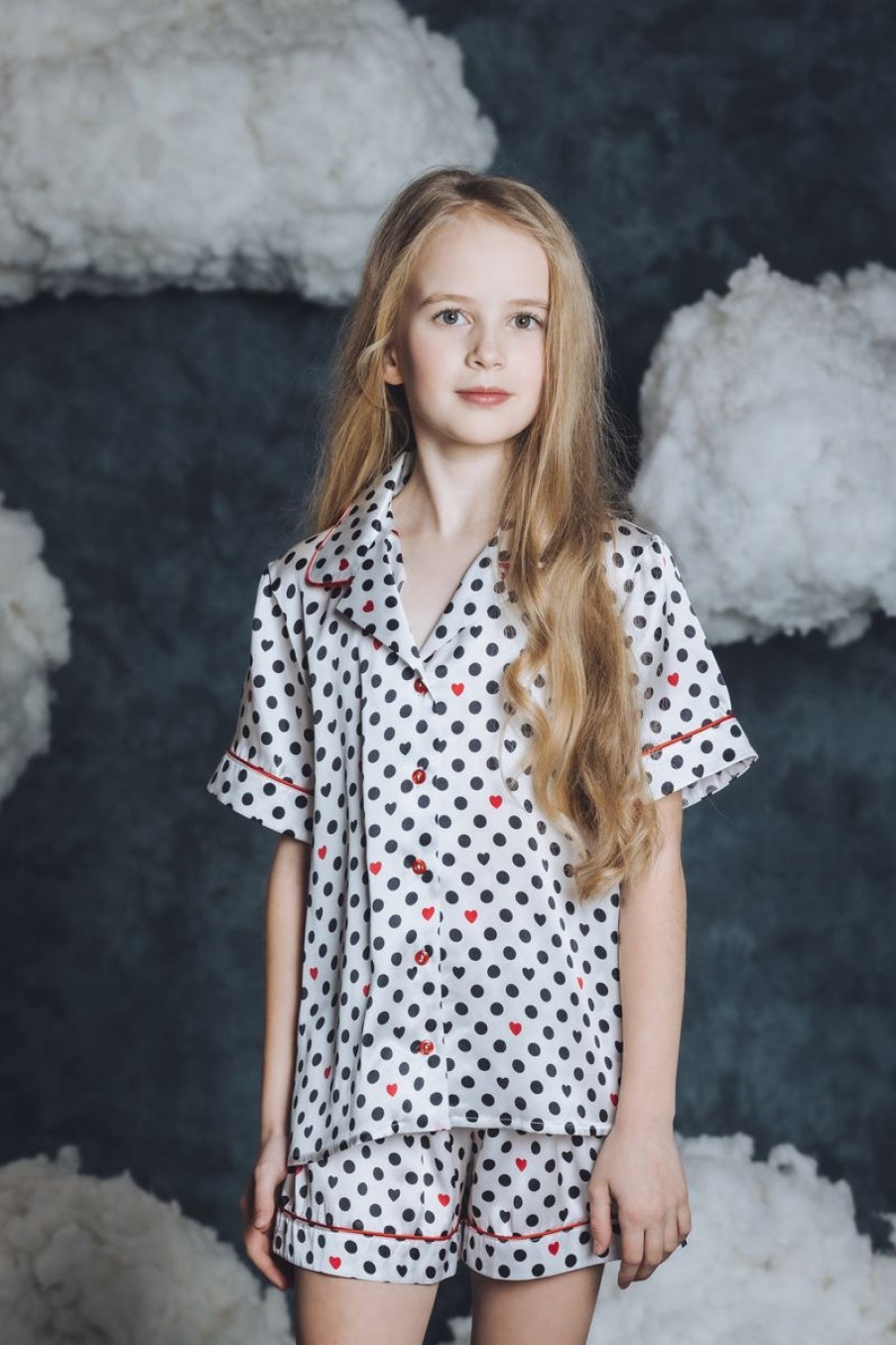 Girls Amiki Children Nightwear & Pyjamas | Girls Silk Cassandra Pyjama Set In White