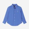 Teen Ralph Lauren Kids Shirts | Boys Linen Logo Shirt In Blue