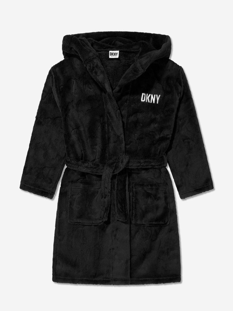 Girls DKNY Nightwear & Pyjamas | Girls Logo Bathrobe In Black