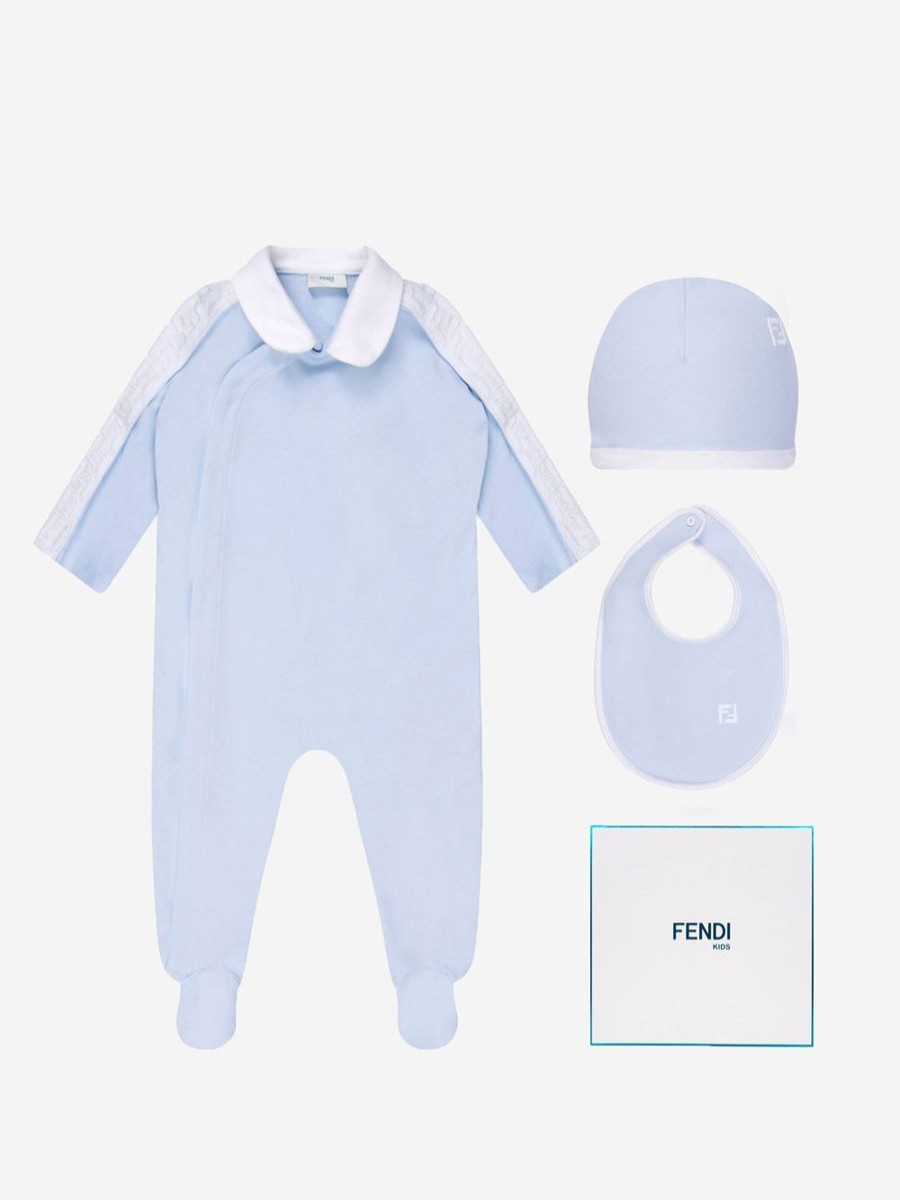 Baby Fendi Kids Babygrows & Rompers | Fendi Kids - Baby Boys Babygrow Gift Set | Childsplay Clothing