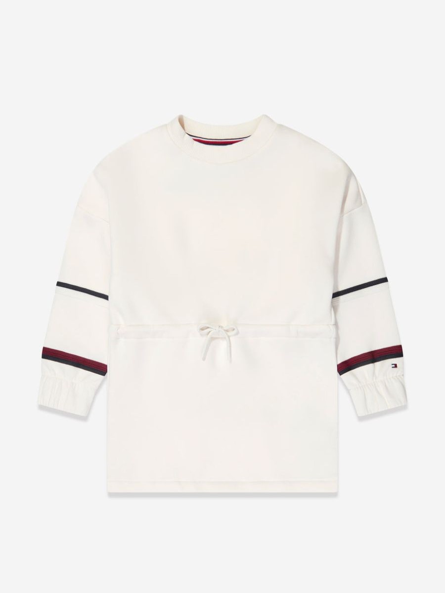 Teen Tommy Hilfiger Dresses | Girls Global Stripe Sweat Dress In White