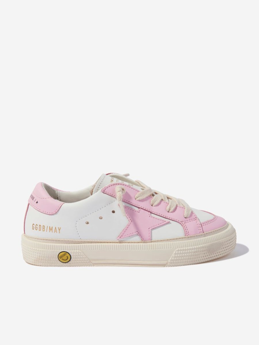 Girls Golden Goose Kids Sneakers | Girls May Leather Trainers In White