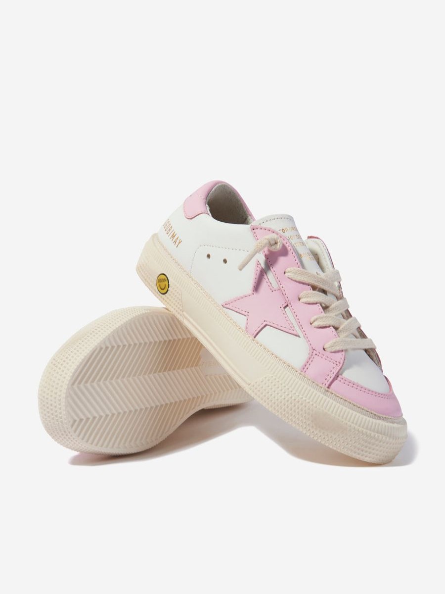 Girls Golden Goose Kids Sneakers | Girls May Leather Trainers In White