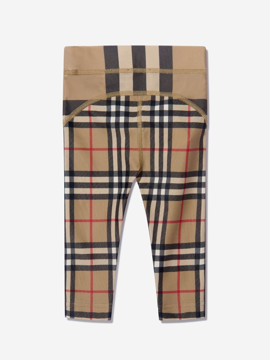 Girls Burberry Kids Leggings | Burberry Kids - Baby Girls Mini Isabella Check Leggings In Beige | Childsplay Clothing