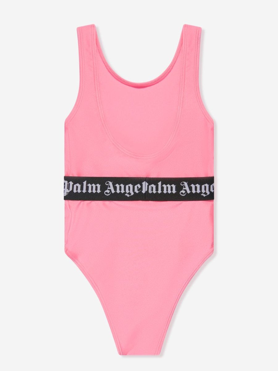 Girls Palm Angels Swimwear | Girls Logo Band Swimsuit In Pink