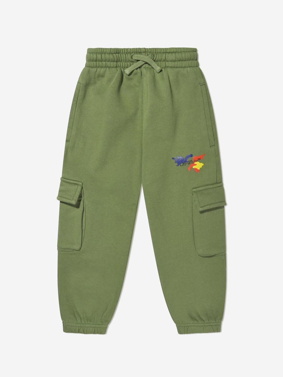 Teen Off-White Shorts | Boys Camouflage Logo Joggers In Green