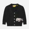 Teen Off-White Shorts | Girls Off Logo Knit Cardigan In Black