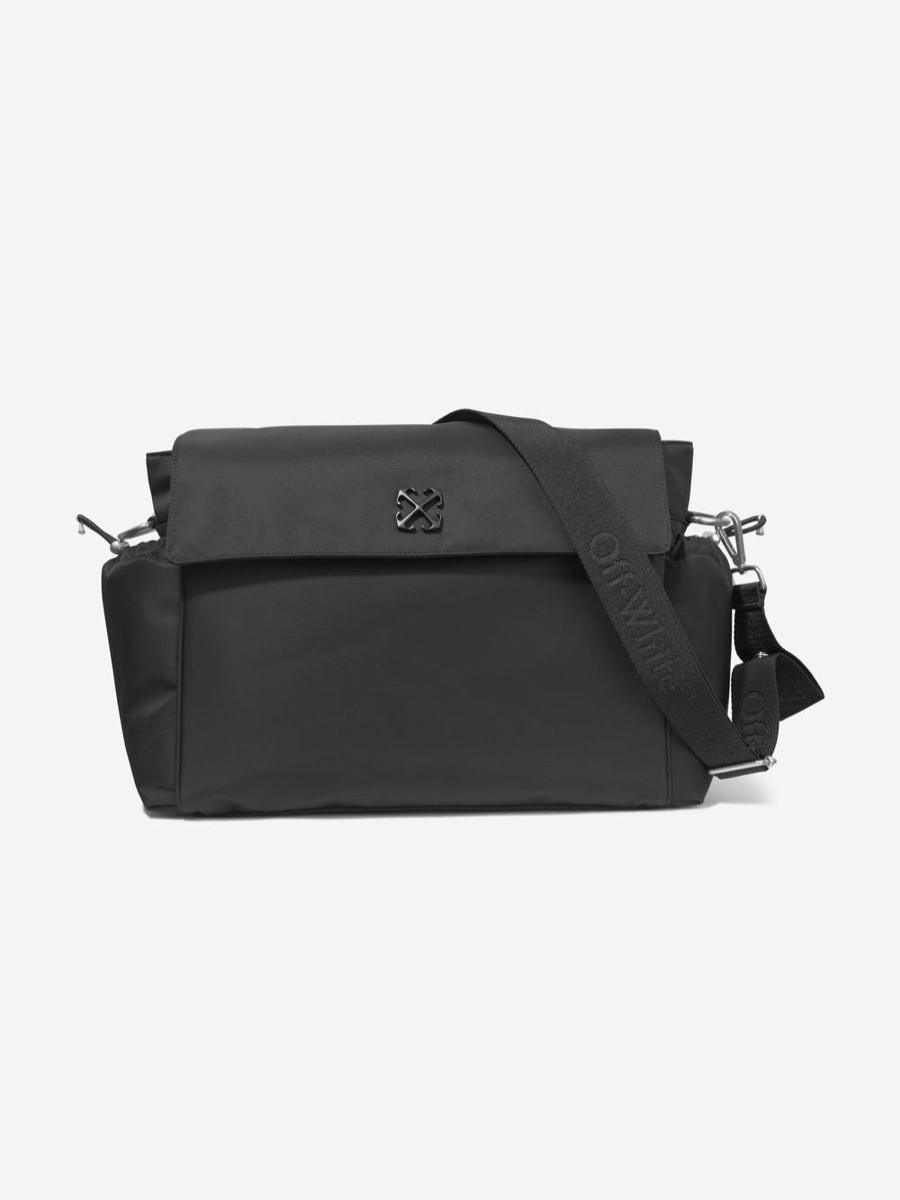 Baby Off-White Changing Bags | Baby Arrow Soft Jitney Changing Bag In Black (42Cm)