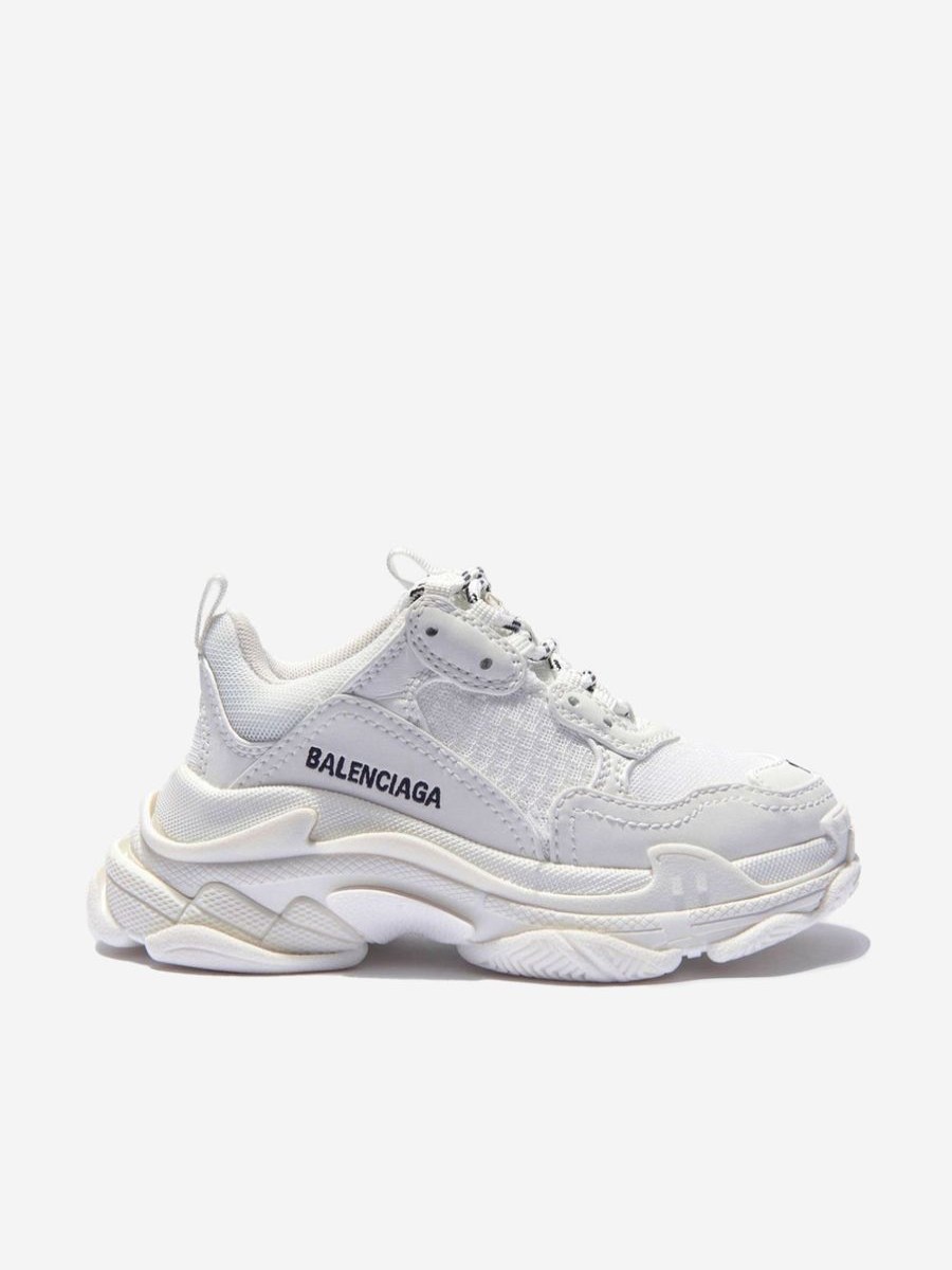 Girls Balenciaga Kids Sneakers | Balenciaga Kids - Unisex Faux Leather Triple S Trainers | Childsplay Clothing