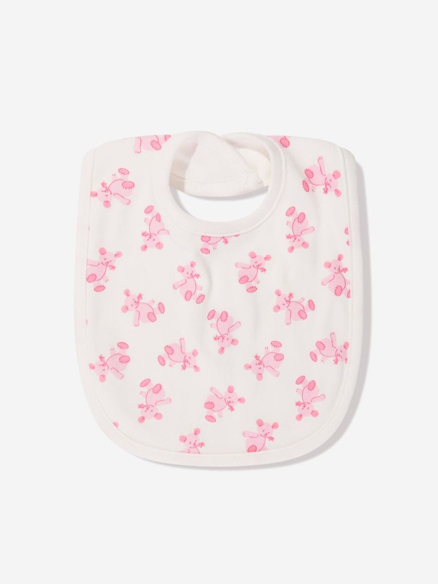 Baby Rachel Riley Bottles, Dummies & Bibs | Baby Girls Teddy Bib In Pink