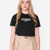 Teen Fendi Kids Shorts | Fendi Kids - Girls Cropped Logo T-Shirt In Black | Childsplay Clothing